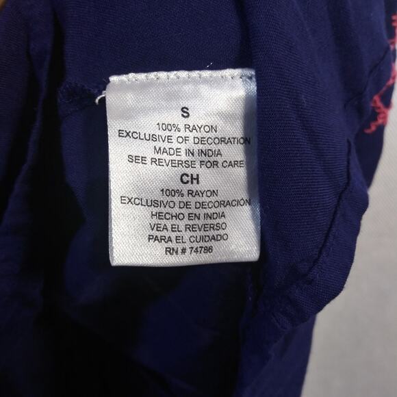 Patrons Of Peace Navy Blue Embroidered Dress Tunic Boho Size Small - Picture 6 of 6